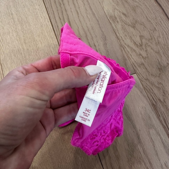 NWOT Xhilaration Hot Pink Lace Bralette - Picture 3 of 3